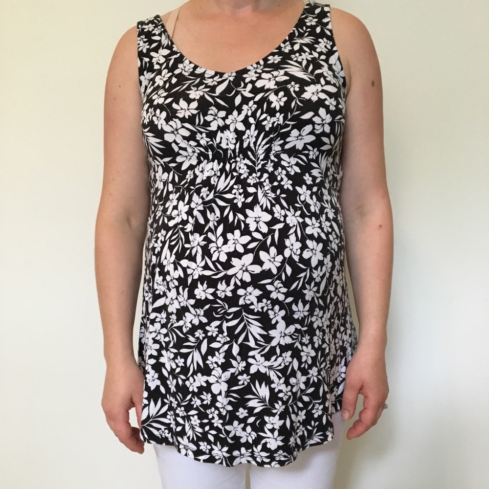 Floral-Print Jersey Sleeveless Top